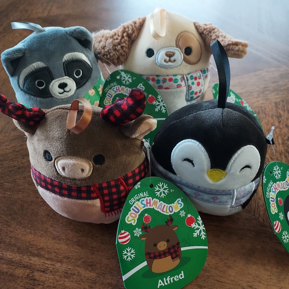 Squishmallow Plush Christmas Ornaments Rocky Luna Alfred Harris